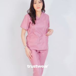 TRUSTWEAR - Basic Doctor’s Scrubs / Set Baju Celana Jaga OKA OK Perawat / Dokter Lengan Pendek Vol.6
