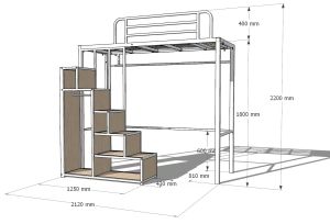 Loft bed customize for helper room singapore /store room/utility/bomb shelter