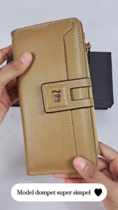 Dompet Kulit Wanita Model Saku Panjang Bahan Kulit Sapi Garut