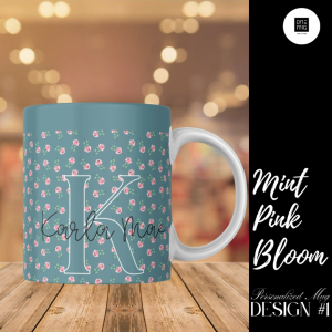 Personalized Mug-Mint Pink Bloom Limited Edition