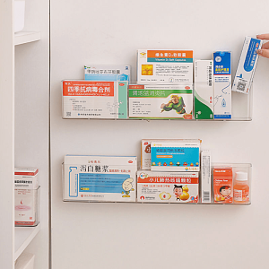 Medicine Storage Box Small Medical Kit Home Cream Organizer Wall Mounted No Drilling Emergency Medicine Box Plastic Material