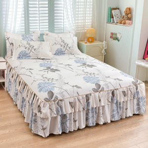 150/180/200cm Bed Skirts & Princess Style Bedspread Cover with Skirt US Euro Bed Linen Smooth Twin Full Queen King Size Bed Sheet