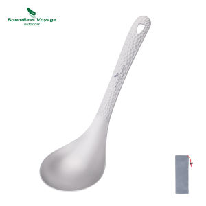 Thìa Thép Titan Nguyên Chất Boundless Voyage Có Tay Cầm Dài Chống Bỏng Dùng Ngoài Trời Nồi Cắm Trại Thìa Nấu Ăn Đồ Dùng Cắm Trại