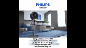 Quạt tuần hoàn không khí Philips ACR3242CF/93 động cơ biến tần cao cấp 24 mức điều chỉnh tốc độ gió cảm biến thay đổi tính chất như gió tự nhiên.