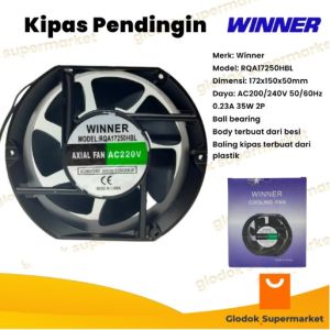Kipas Pendingin Winner Oval 15x17cm Cooling Fan AC 220v Ball Bearing 15 x 17 x 5 cm