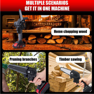 Mini Chainsaw 6 Inches Electric portable Cordless Chain Saw Battery Wood Cutting Pruning Shears Chainsaw Made in Japan