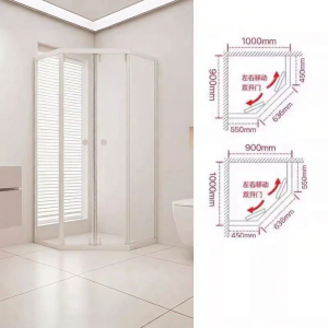 RIIFO | Sliding and Sinking Bathroom Partition Glass Door for Small Households