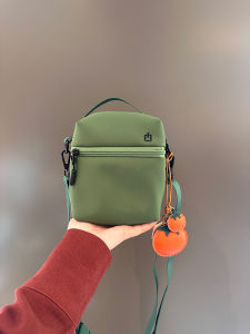 Stylish Green Mobile Phone Bag for Women Casual Crossbody Summer Versatile Small Square Bag Korean Style Polyester Lining