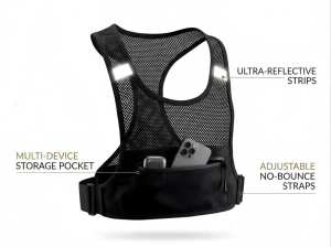 Reflective No-Bounce Running Chest Bag Breathable Lightweight 6.7" Secure Phone Holder for Marathon Cycling Hiking