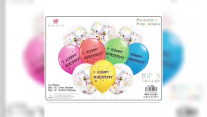 Confetti Balloon Set Print Happy Birthday Free Ribbon Party Balloons Decoration 10pcs Complete Set with 1pc Ribbon 5pcs 12" Latex Balloons & 5pcs 12" Confetti Balloons for Festive Birthday Celebrations P1084