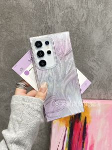 เคสโทรศัพท์เซมซุง S25 Ultra ลายปีกผีเสื้อสีม่วง ดีไซน์เรซิน รุ่น S24 S23 plus A54 ลายดอกไม้ รุ่น A55 สไตล์เกาหลี สำหรับผู้หญิง