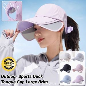 Outdoor Sports Duck Tongue Cap Large Brim Summer Sunscreen Hat Baseball Cap UV Protection Hats for Travel Riding 夏季防晒帽