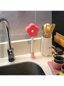 Kitchen Flower Cup Brush Long Handle Detachable Three-In-One Cleaning Brush for Home Use Dishwashing Tool Household Essential
