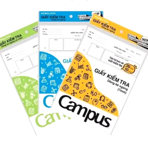Set 5 tập giấy kiểm tra kẻ ngang B5 Campus - giấy kiểm tra cấp 2 / cấp 3