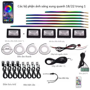 Dải Đèn Symphony Ambient 75cm 213 Tùy Chọn Màu Sắc Với Bộ Điều Khiển Phụ Chính Loa Mở Rộng Dây Dẫn 18/22 Trong 1 Bộ