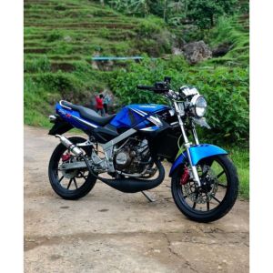 STRIPING STICKER ORI LIS STANDAR DECAL KAWASAKI NINJA R tahun 2013 2014 biru