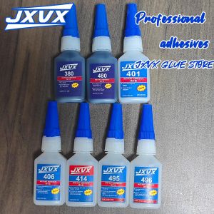 JXVX 401/406/414/495/496/380/480 Liquid Super Glue Wood Rubber Metal Glass Cyanoacrylate Adhesive Stationery Store Nail Gel Instant Strong GlueMultiple specifications available.