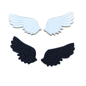 Miếng Dán Thêu Tự Dính Black White Wing Chất Liệu Vải Rayon Cao Cấp Dùng Trang Trí Sổ Tay Ba Lô Quần Áo Hành Lý Thân Thiện Với Môi Trường Làm Thủ Công.