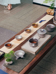 Portable Outdoor Double Layer Pure Titanium Tea Set Cup Fair Price Gongfu Tea Kit Ti3910 Keith Brand Water Cup Camping Travel Gear