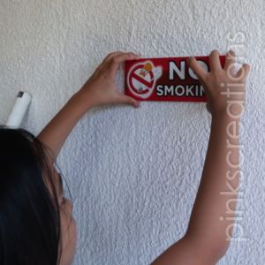 No Smoking Sign With Nano Tape (3x8 Inches)