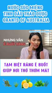 Nước súc miệng tinh dầu thảo dược Grants  500 ml 2 Chai Ngừa viêm nướu hôi miệng ê buốt răng Ngừa cảm cúm covid ngừa viêm họng ...