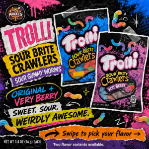 Trolli Sour Brite Crawlers Candy (Very Berry / Original) 3.4oz | USA Imported Gummy Worms