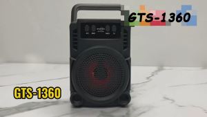 Pembesar Suara Bluetooth LED GTS-1360 Bunyi Yang Bagus Fungsi Penuh Pembesar Suara Bluetooth Stereo Boleh Dicas Semula Tanpa Wayar