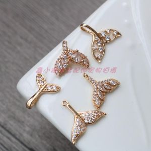 จี้ Zirconia ชิ้นเล็ก หางปลา จี้ติดหู DIY สร้อยคอ เครื่องประดับผม วัสดุ อุปกรณ์ DIY แฟชั่น ดีไซน์เรียบง่าย สไตล์บุคคล