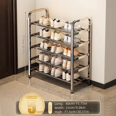 MarCur Home Shoe Rack Organizer Stainless Steel 3-6 Layers Storage Rack Thicken Waterproof Rust-Proof Stable