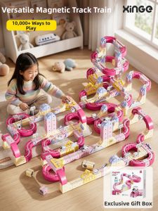 lekate | Magnetic Track Train Building Blocks Educational Toy