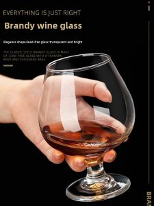 Large Glass Whiskey Cup Set High Footed Brandy Wine Glasses Red Wine Cup Short Footed Cognac Cup for Home Use European Style