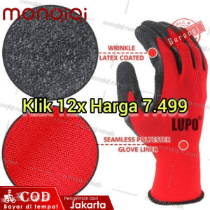 Beli 1 kali 6 Sarung Tangan Kerja Kombinasi Katun Karet Anti Cutting Merk Lupo