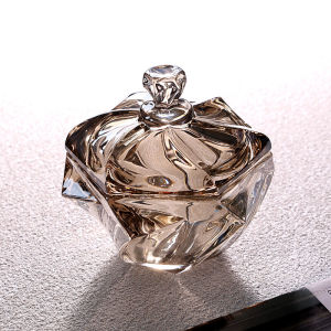 กล่องเก็บน้ำตาลแก้วคริสตัลสุดเก๋สำหรับร้านอาหารขนาดเล็กพร้อมฝาปิด กล่องเก็บของตกแต่งบ้าน กล่องเก็บของสำหรับน้ำตาล