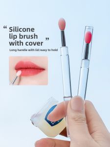 MONLEYTA | Portable Silicone Lip Brush With Lid Mini Lipstick Brush Professional Lip Gloss Applicator For Makeup Artists Moisturizing