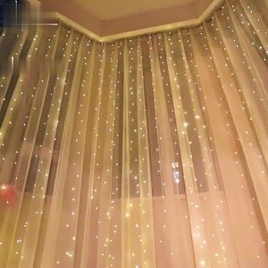 พร้อมส่ง ม่านไฟ LED 100/200/300 ดวง รีโมตคอนโทรล สาย USB สำหรับตกแต่งงานแต่งงาน ปาร์ตี้ บ้าน หน้าต่าง