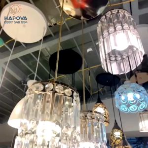 Bộ 03 Đèn thả trần trang trí bằng pha lêĐèn thả pha lê đơnThả 3 chế độ màuĐèn thả bàn ănPhòng kháchchung cưcăn hộ