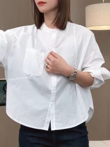 Pure Cotton Long Sleeve White Shirt Womens Casual Style Age-Defying Spring Autumn New Arrival Fashionable Top Outerwear