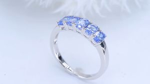 Lohaspie Đồ Trang Sức Chính Hãng 1.2 Carat 925 Bạc Nhẫn Với Đá Quý Tự Nhiên Tanzanite Nhẫn Oval Cut Đá Quý Nhẫn Cưới Vòng Đối Với Phụ Nữ Đồ Trang Sức