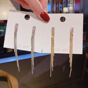 Trang Sức Faitolagi Chic Tua Rua Dài Sáng Bóng Phụ Nữ Bông Tai Thả Phong Cách Thời Trang Hàn Quốc Trang Sức Cho Các Cô Gái