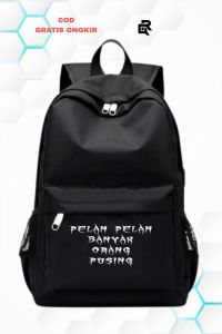 Tas SEKOLAH Ransel Laptop Anti Air Tas Sekolah Ransel Backpack Cowok Cewek SMP SMA SMU Kuliah Murah Kent Kent cordura Murmer hitam