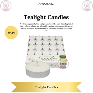 Tealight Candles - 100 Piece Pack Burns Up to 2.5 Hours White Smokeless Paraffin Wax for Warm Ambience and Versatile Use