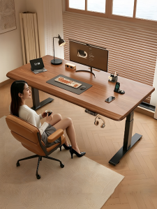 OYIla | Solid Wood Motorized Adjustable Height Desk for Desktop Computer Study and Office