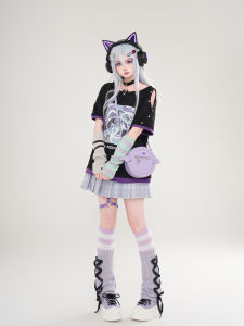 Harajuku Style Cosplay Costume Set Daily Bomb PJSK World Plan Short Sleeve Cute Patterned Uniform for Older Teens And Adults