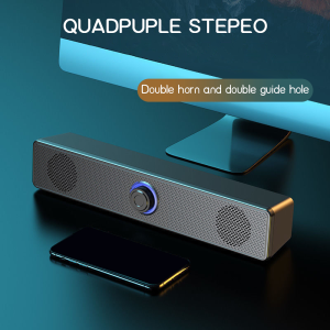 ⚡PH deliveryIn stock⚡Bluetooth Wireless Soundbar Speaker Stereo 4D Surround Wired & USB 3.5mm Compatible for Laptop PC TV Gaming Desktop LED Audio【Speaker microphone】