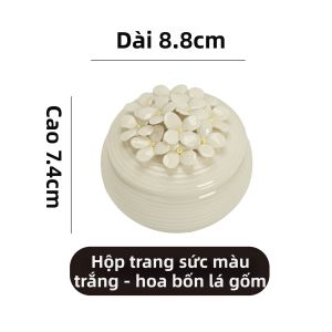 FENGBAI | Hộp Đựng Trang Sức Gốm Hình Clover Sáng Tạo