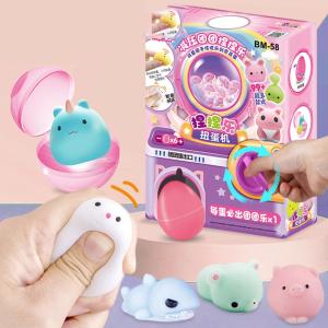 Twister Egg Machine 5PCS Surprise Capsules with Soft Squishy Squeeze Cartoon Animal Toy Ideal for Birthdays Parties and Festive Gifting