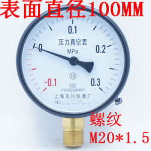 Vacuum Pressure Gauge YZ-100 Negative Pressure Meter Shanghai Tianchuan Metal Material from Mainland China for Installation Engineering