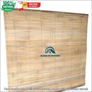 tirai bambu gulung luar rumah ukuran 200 x 200 kere bambu murah tirai penghalang ruangan gertis tali