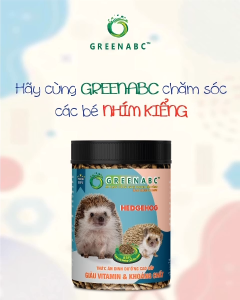 Thức ăn Nhím Kiểng GREENABC. Cung cấp protein - canxi - lipid kích thích khứu giác - Hộp 280g