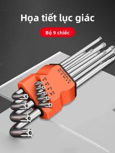 9 Chiếc Torx Ngôi Sao Bộ Cờ Lê Chìa Khóa Allen Lục Giác Cờ Lê Hoa Mận Dual Cấp L-Loại Ngôi Sao Tua Vít Tay Dụng Cụ Sửa Chữa Thép Không Gỉ
